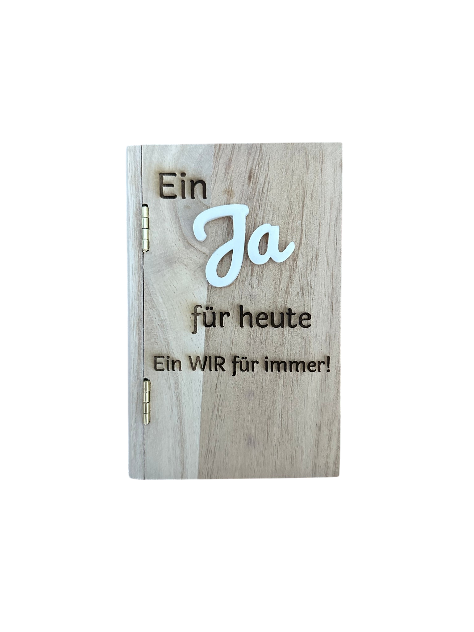 Ein Ja für heute, ein Wir für immer - Holzbuch mit Magnetverschluss
