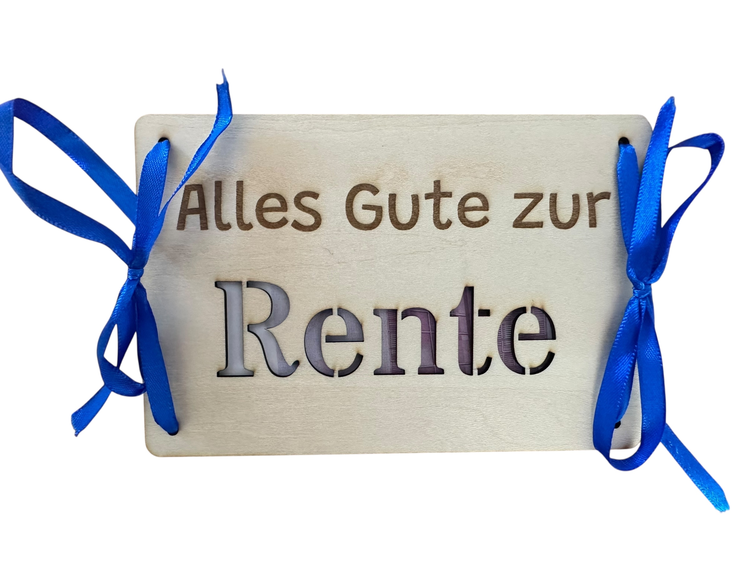 "Alles Gute zur Rente" - Hölzerne Grußkarte als Geldgeschenk zur Rente "Alles Gute zur Rente" - Hölzerne Grußkarte als Geldgeschenk zur Rente